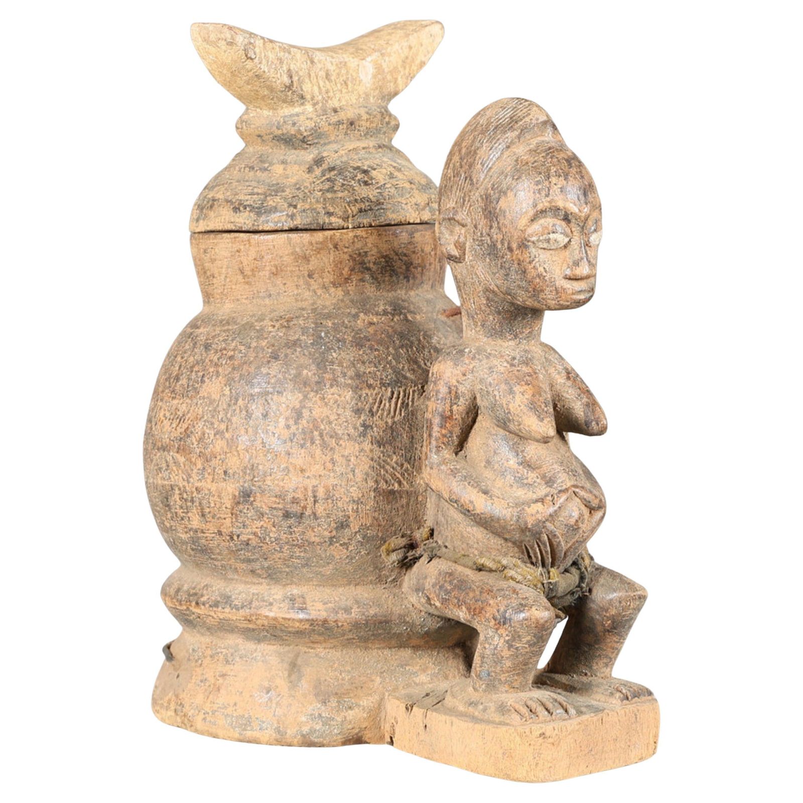 Rare Baule Mouse Oracle Box (Gnamien Kpan) Ivory Coast, Mid 20th Century Carving