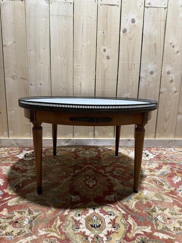 Table Basse Bouilllote De Style Louis XVI Marbre De Carrare