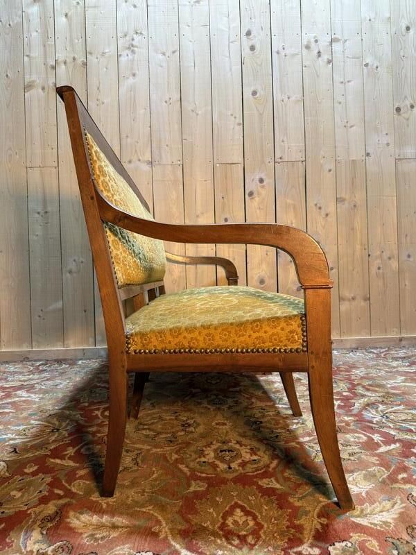 Banquette   Canapé époque Restaurarion En Velours De Gêne Jaune 1830 photo Furniture