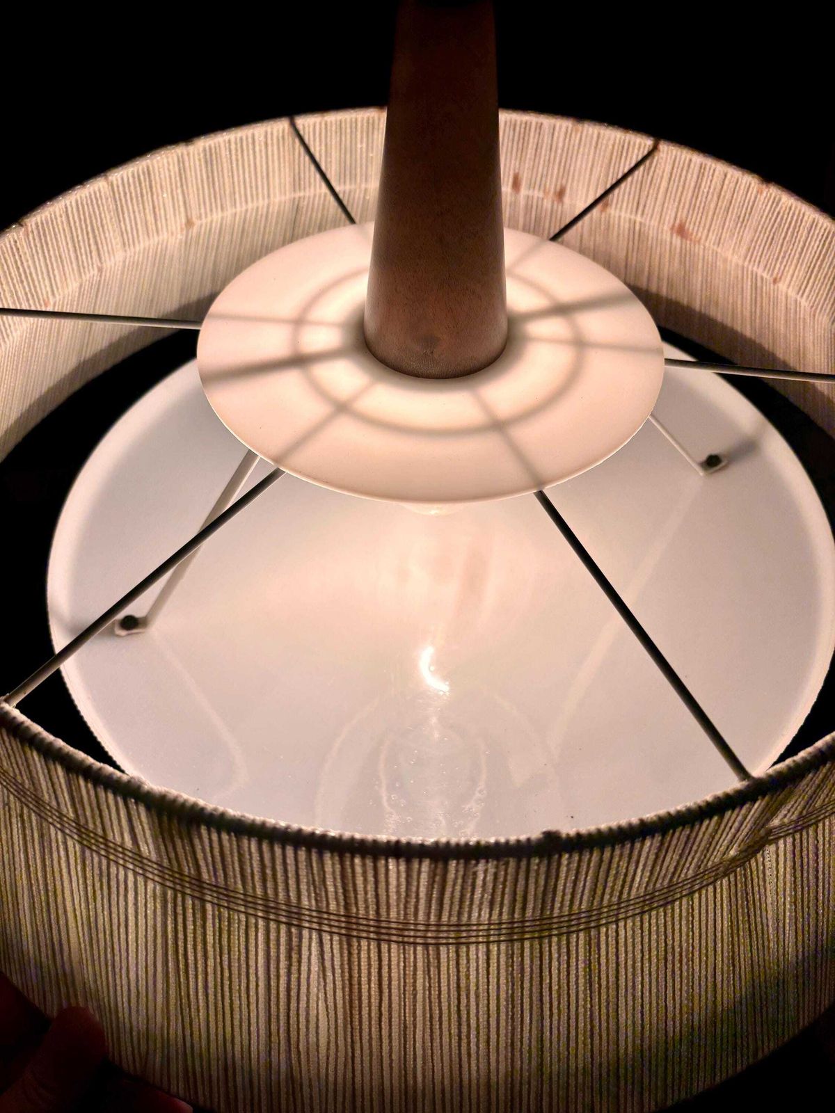 Teakhouten Hanglamp Van Temde, Ca. Jaren 1960 photo for sale