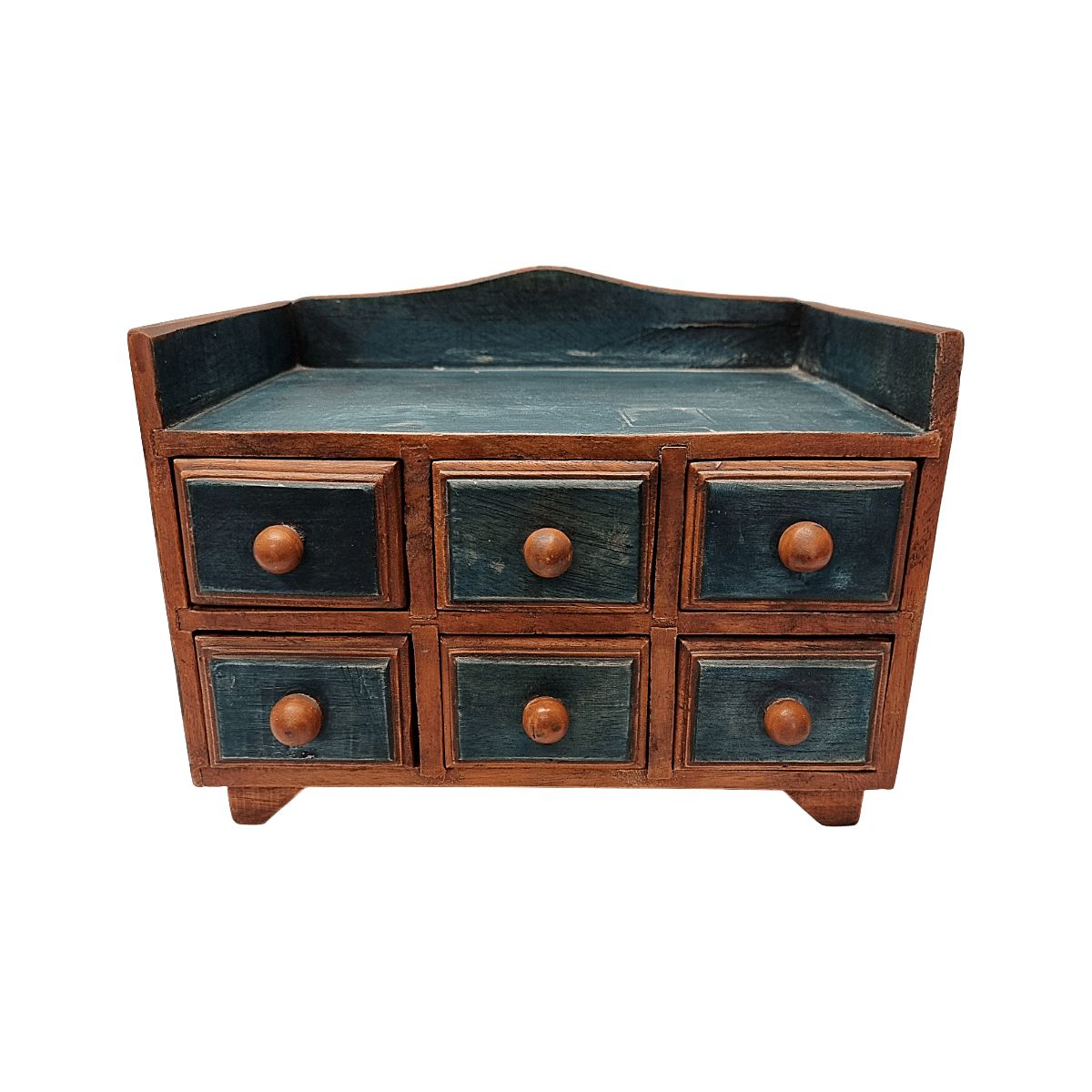 Wooden Jewelry Miniature Drawer Cabinet, 1980s