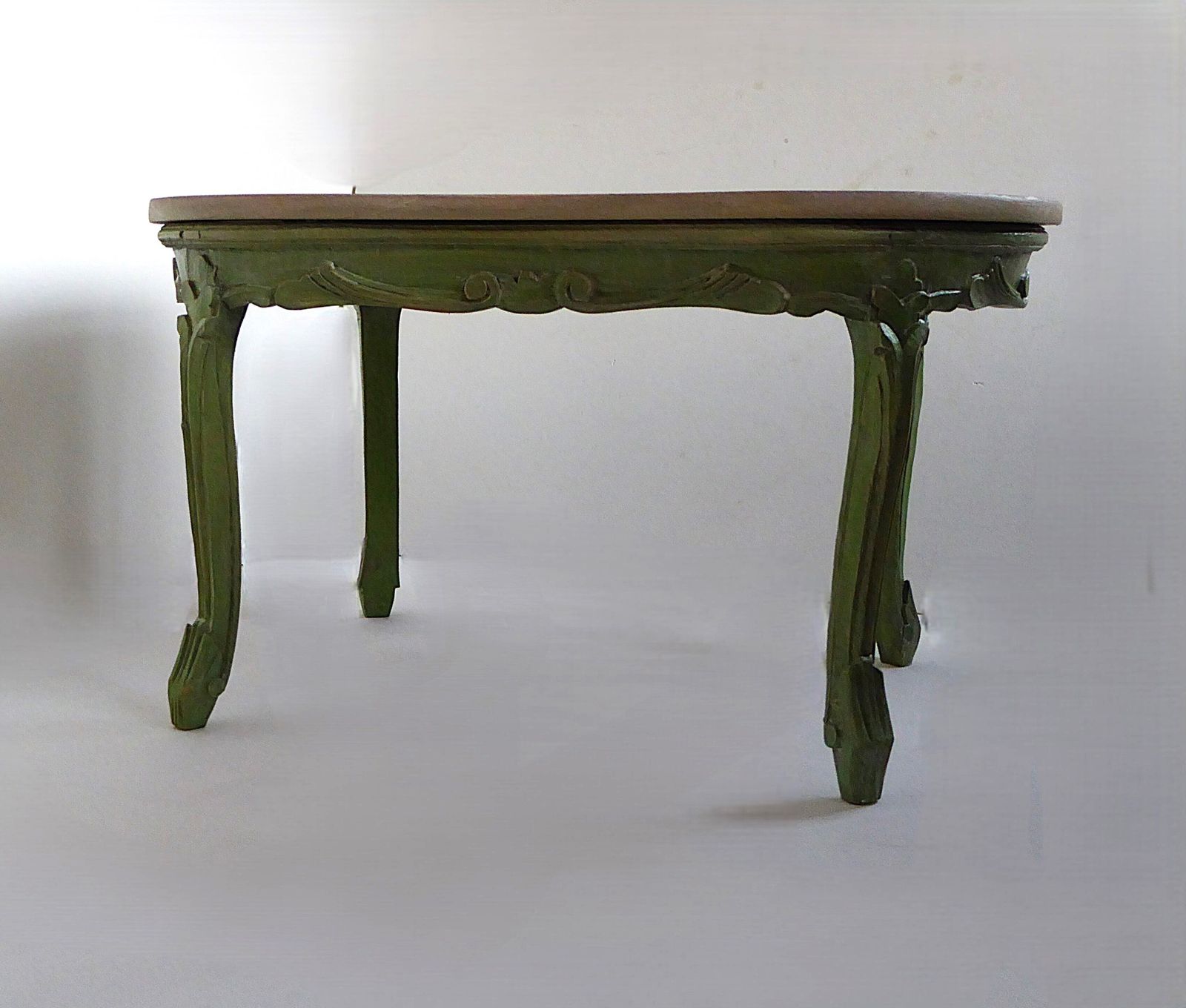Ornate Vintage Paintead Green Multi Function Solid Mahogany Top  Coffee Table photo furniture