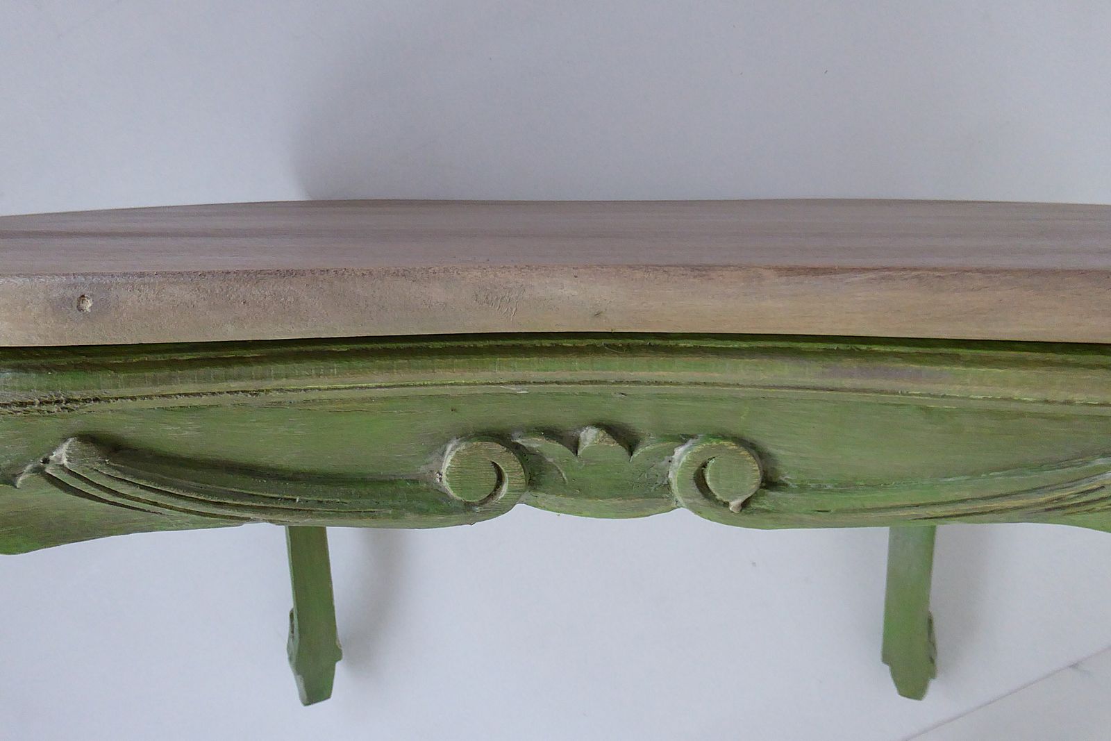photo for sale Ornate Vintage Paintead Green Multi Function Solid Mahogany Top  Coffee Table
