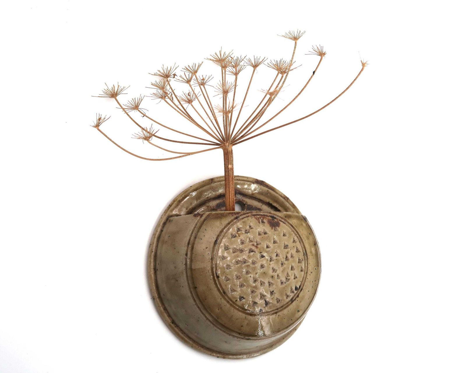 French Stoneware Ceramic Wall Vase From La Borne, 1960s / Ceramic, Farmhouse, Country, Rustic Kitchen, Wabi Sabi