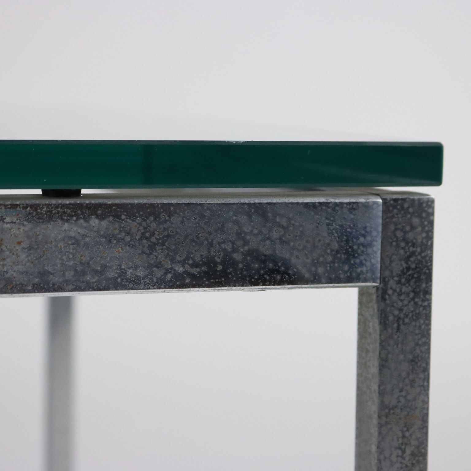 Vintage Coffee Table Chromed Metal Glass Italy 1960s 70s photo buy