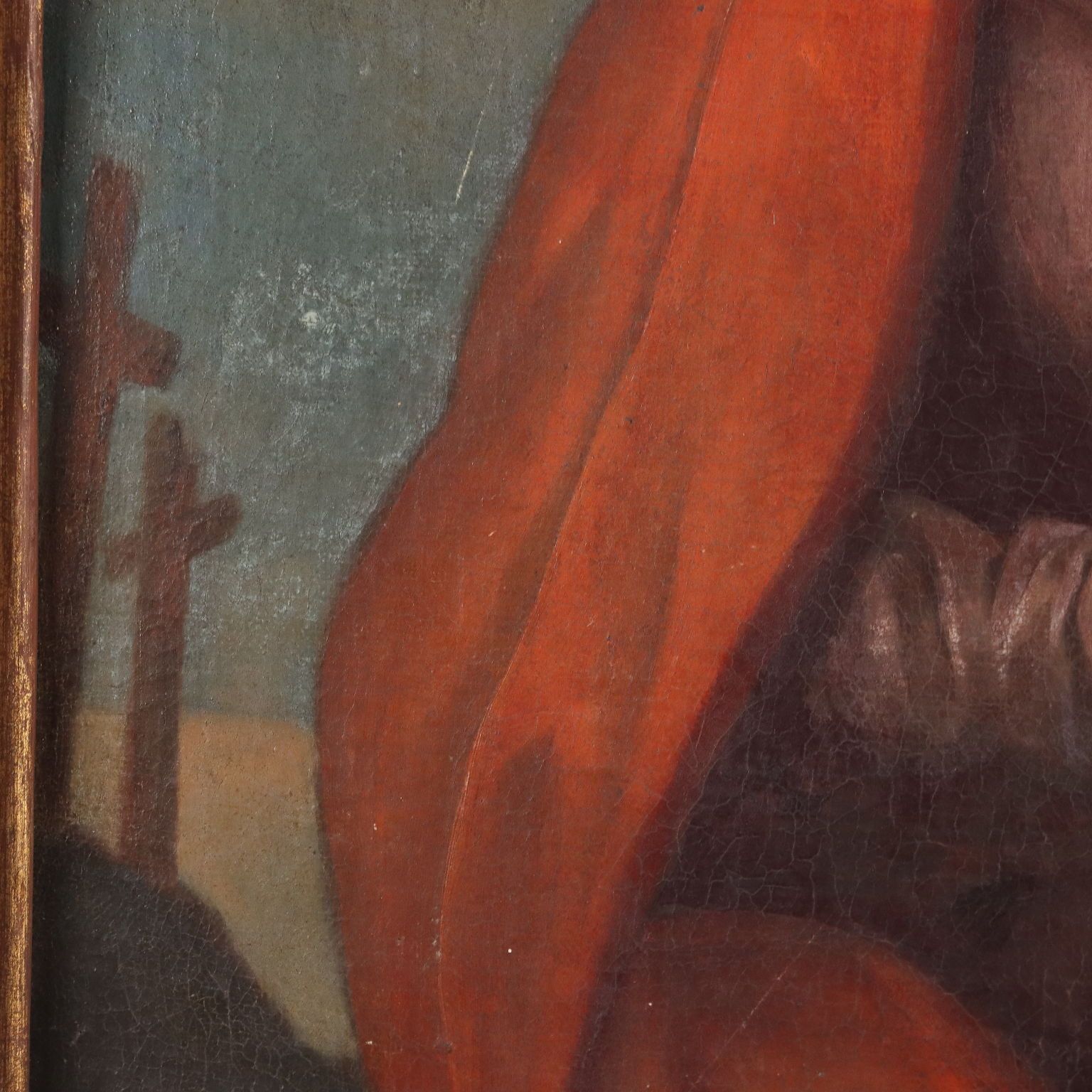 Antique Painting Religious Subject Oil On Canvas XVII Century photo vinterior