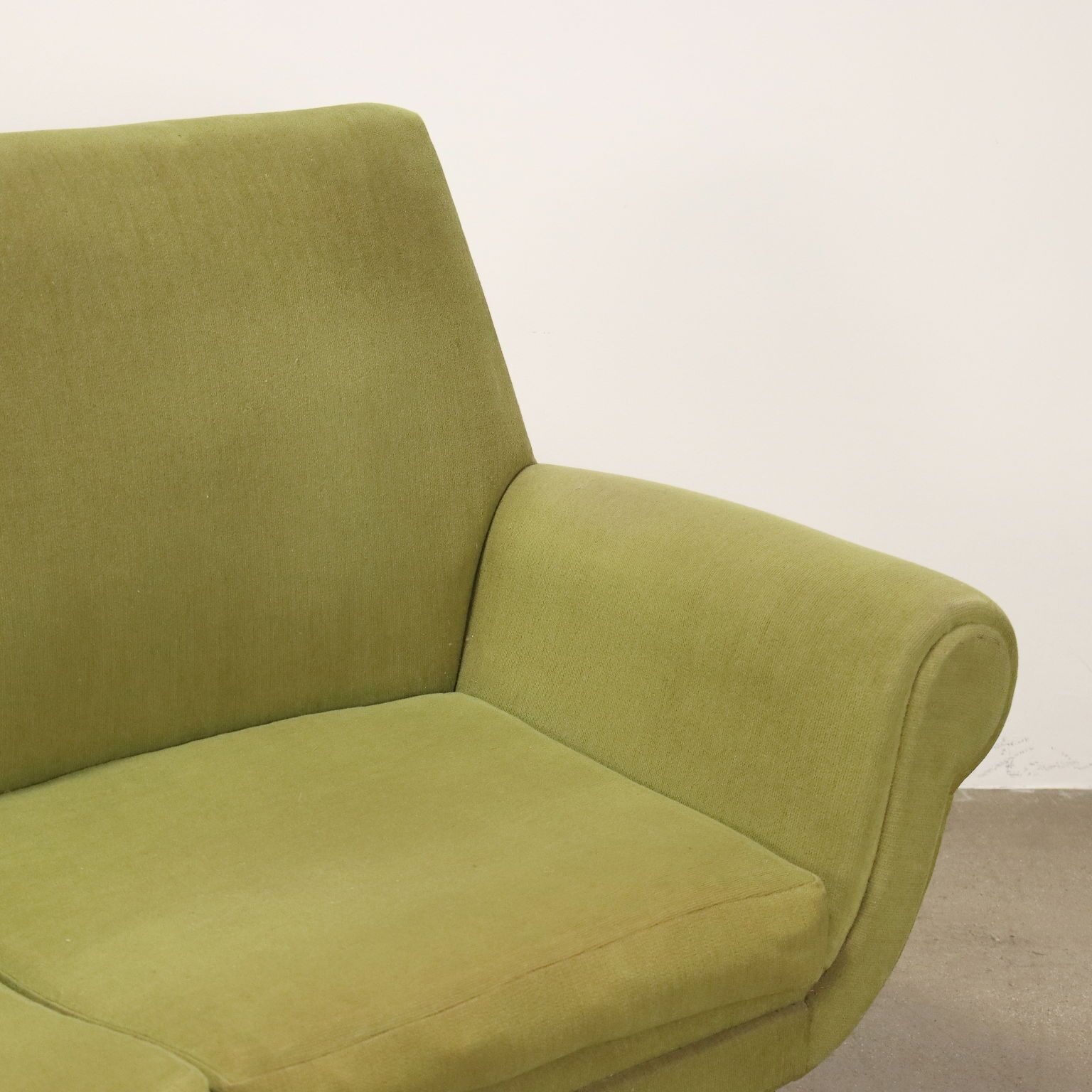 Vintage Sofa Fabric Brass 3 Seater Design Italy 1950s 1960s photo buy