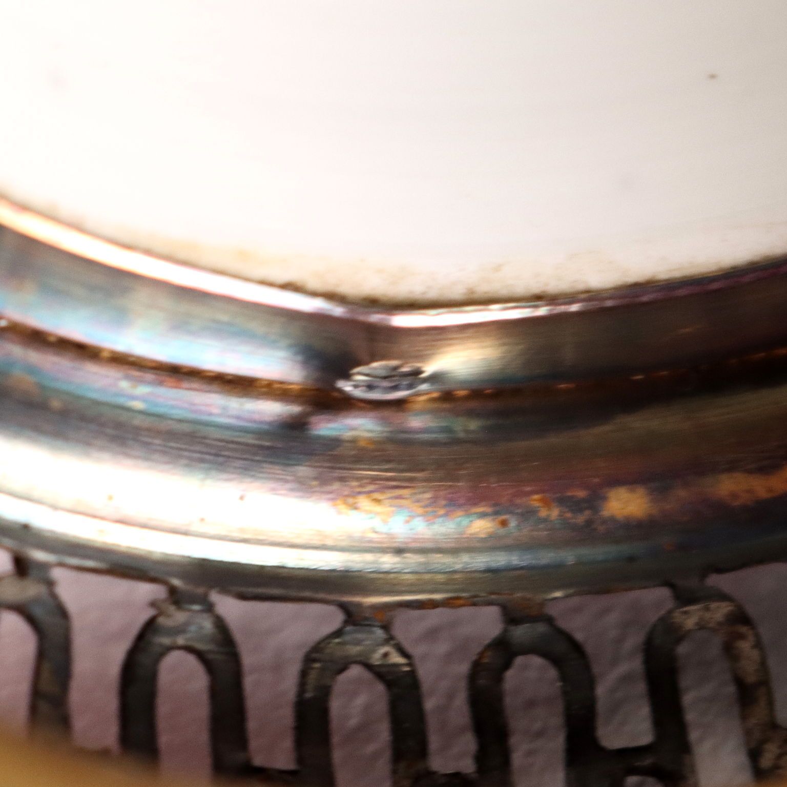 Home Decor Coppia Di Profumatori In Argento E Porcellana Manifattura Di Limoges photo