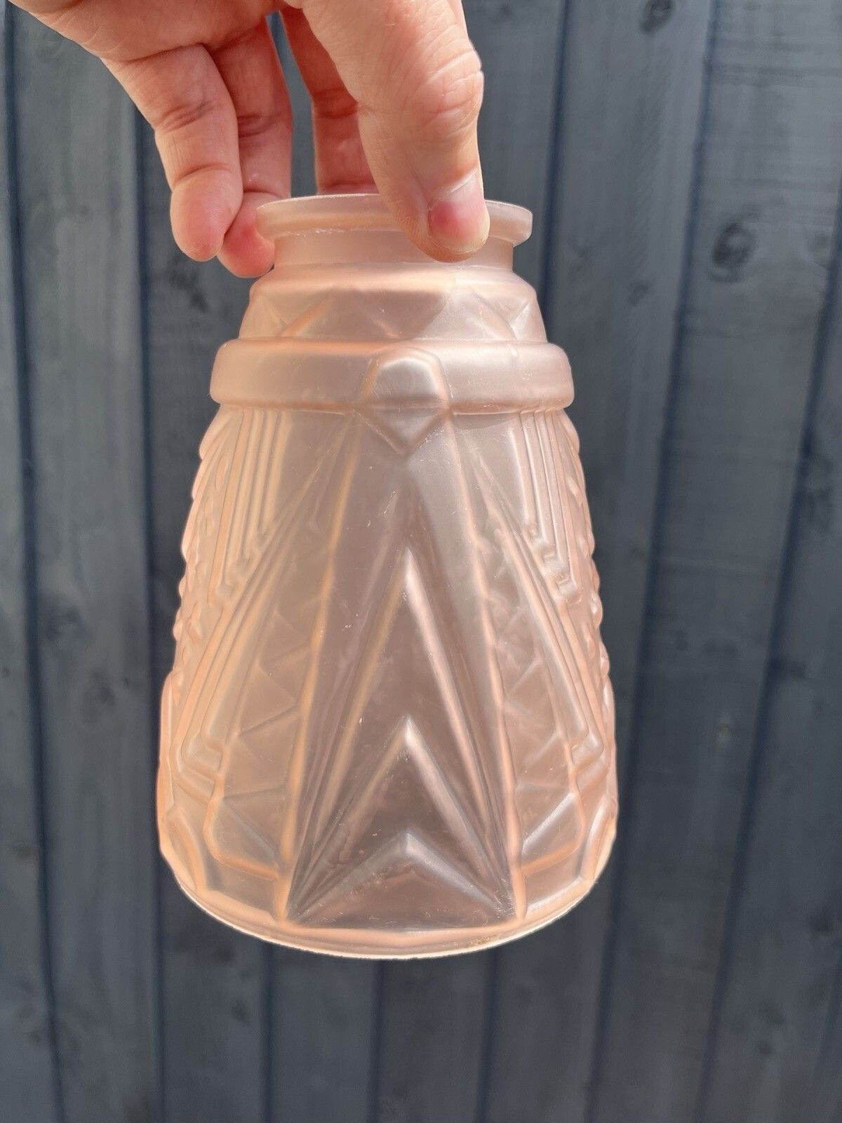 Superb French Satin Pink Art Deco Frosted Glass Light Ceiling Lamp Shade Muller Freres Luneville photo Lighting