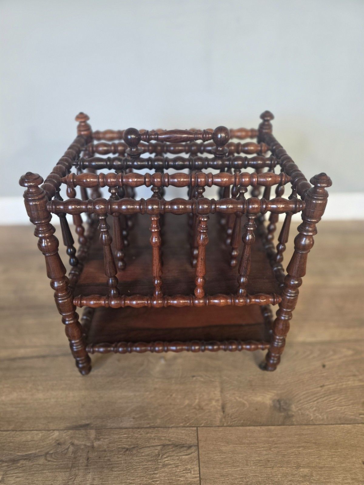 Antique Regency Rosewood Bobbin Turned Canterbury 1820s photo for sale
