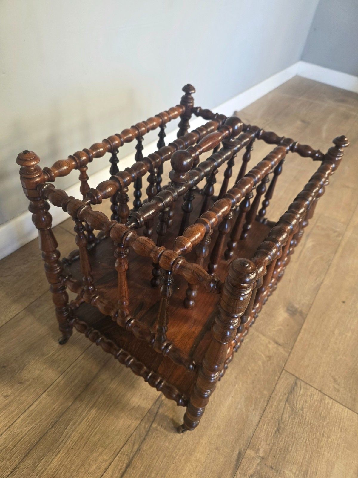 Antique Regency Rosewood Bobbin Turned Canterbury 1820s photo buy