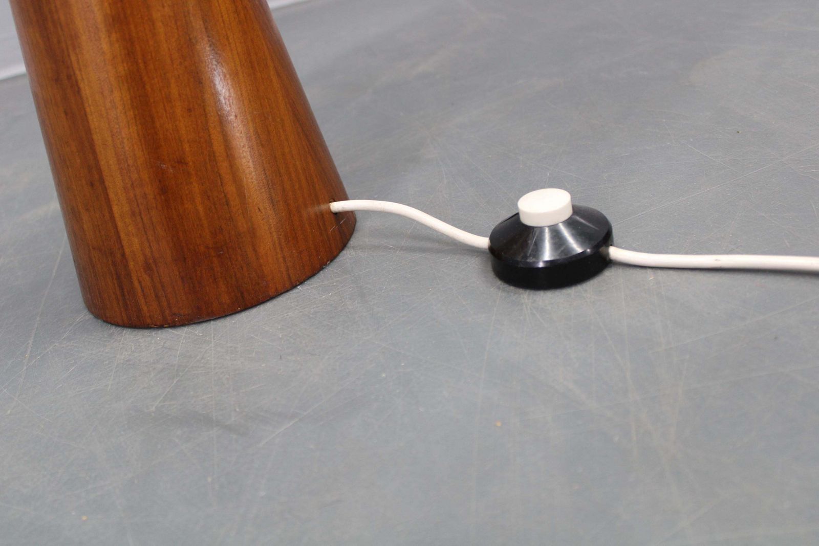 1960s Parker Knoll Wooden Table Lamp With Wicker Shade, Britain photo 1738.0