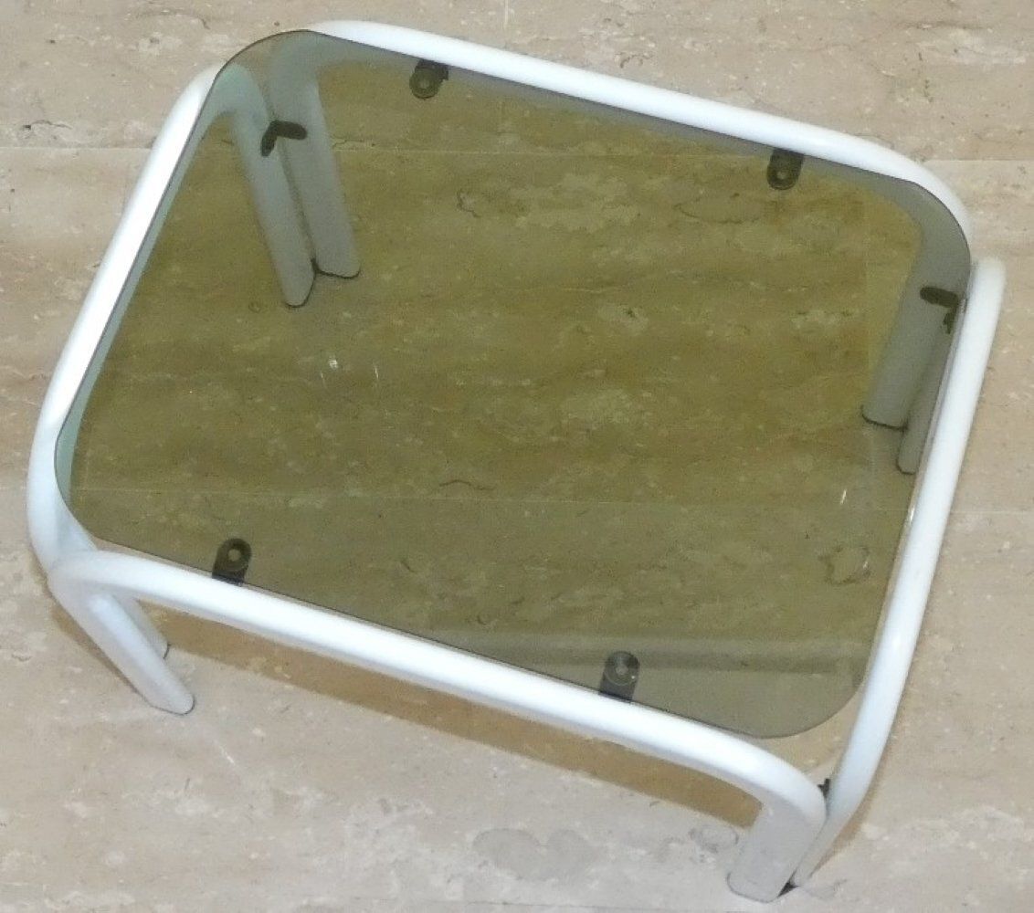 photo vinterior Vintage Metal And Glass Coffee Tables From Ikea, 1980s, Set Of 3