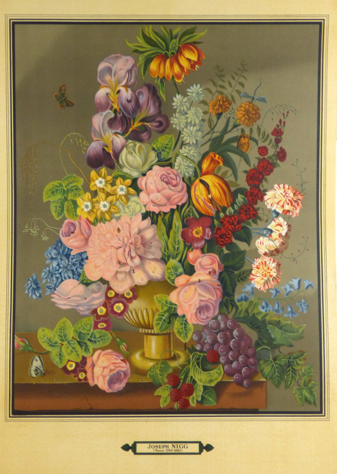 Art Set Of Six  Botanical Joseph Nigg's Print Of Bouquet Of Flowers Wall Art Collectable photo