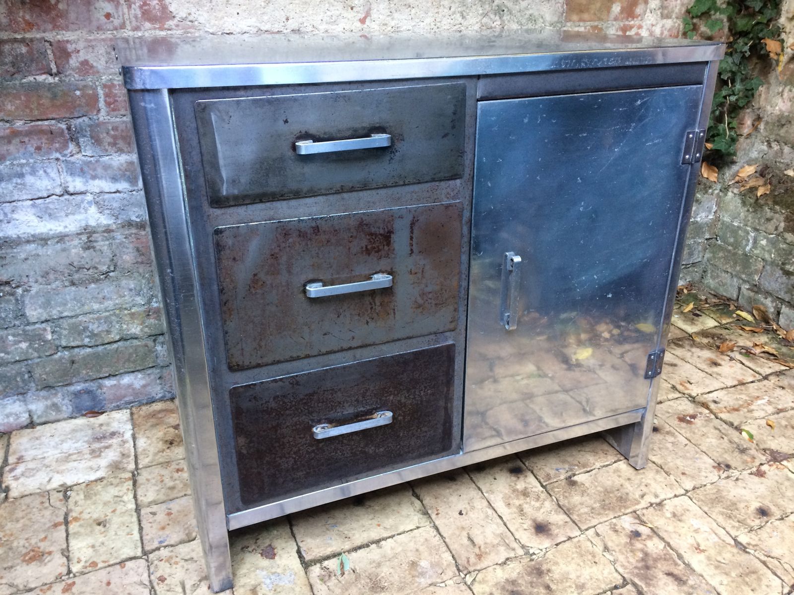 Vintage 1950s Metal Cupboard, Aluminium photo furniture