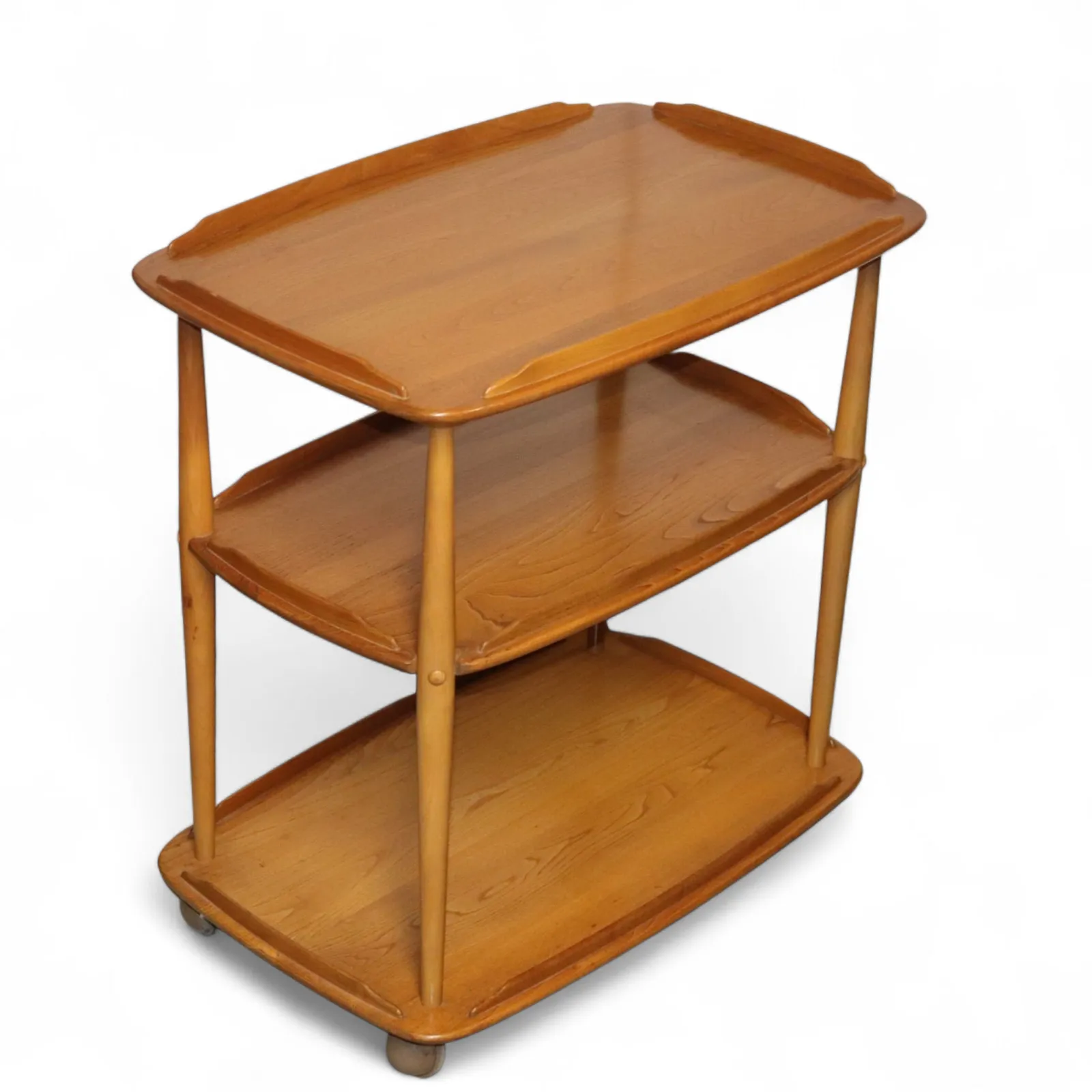 Vintage Ercol Elm & Beech Drinks Trolley 3 Tier Tea / Serving Trolley