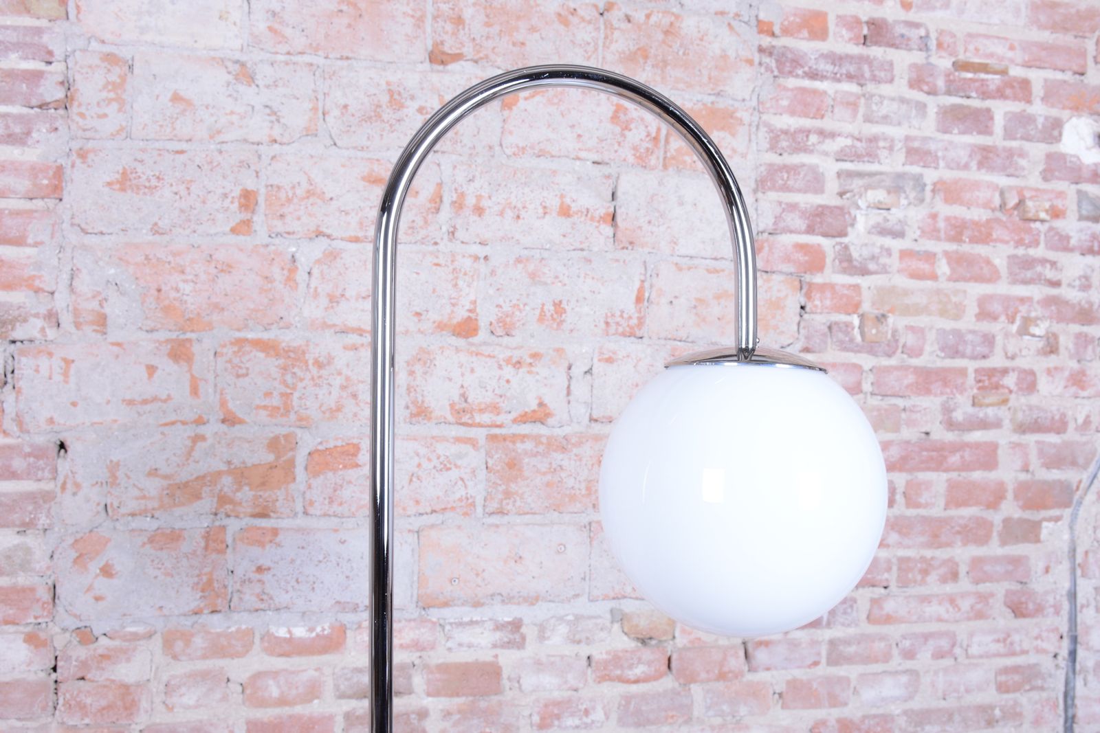 photo for sale Restored Bauhaus Floor Lamp, By Robert Slezak, Oak, Chrome, Glass, Czech, 1930s