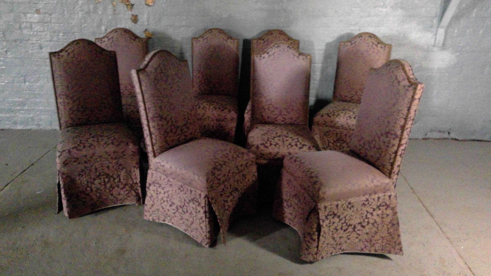 A Set Of Eight Elegant Queen Anne Style Dining Chairs, photo vintage