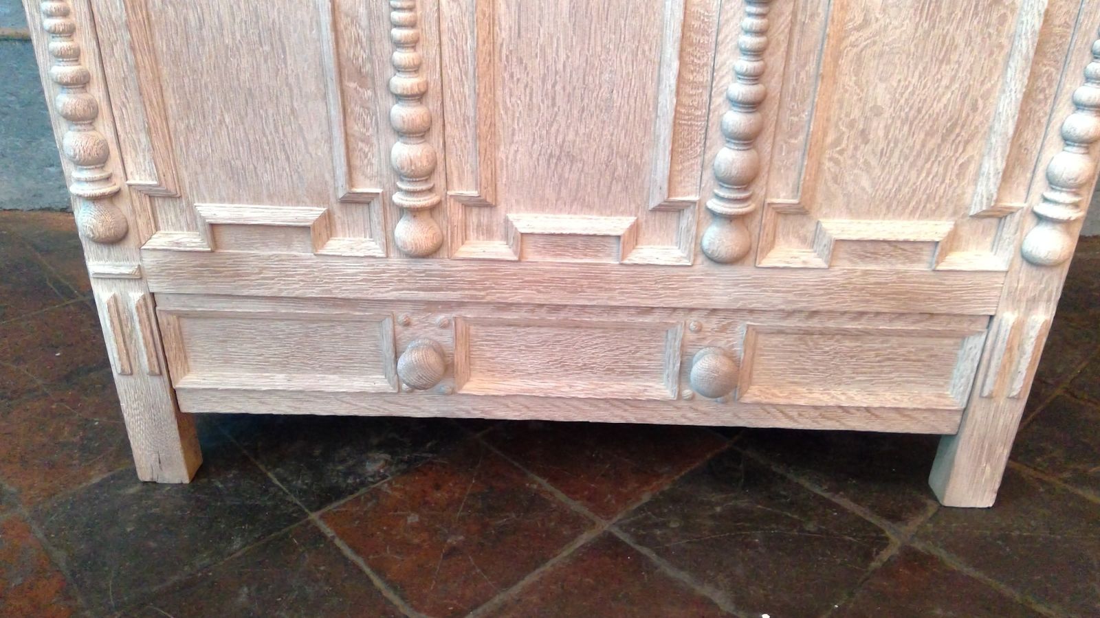 Antique Mock Jacobean Style Limed Oak Mule Chest With Lift Up Top photo for sale