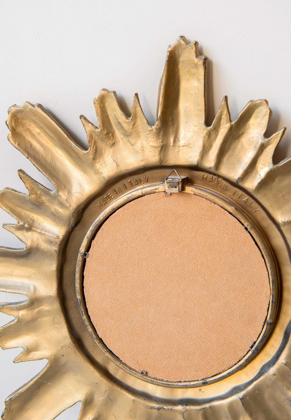 Ronde Zonnespiegel, Vintage Mid Century Spiegel, Jaren 1960 Ontwerp, Italiaanse Zonnespiegel, Gouden Wanddecoratie, Made In Italy photo vintage