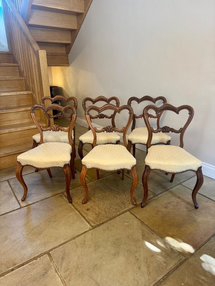 Fine Quality Set Of Six Victorian Rosewood Dining Chairs photo buy