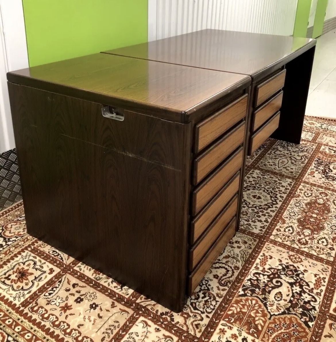 Furniture Stunning Sven Dyrlund Mid Century Executive Danish Rosewood Desk photo