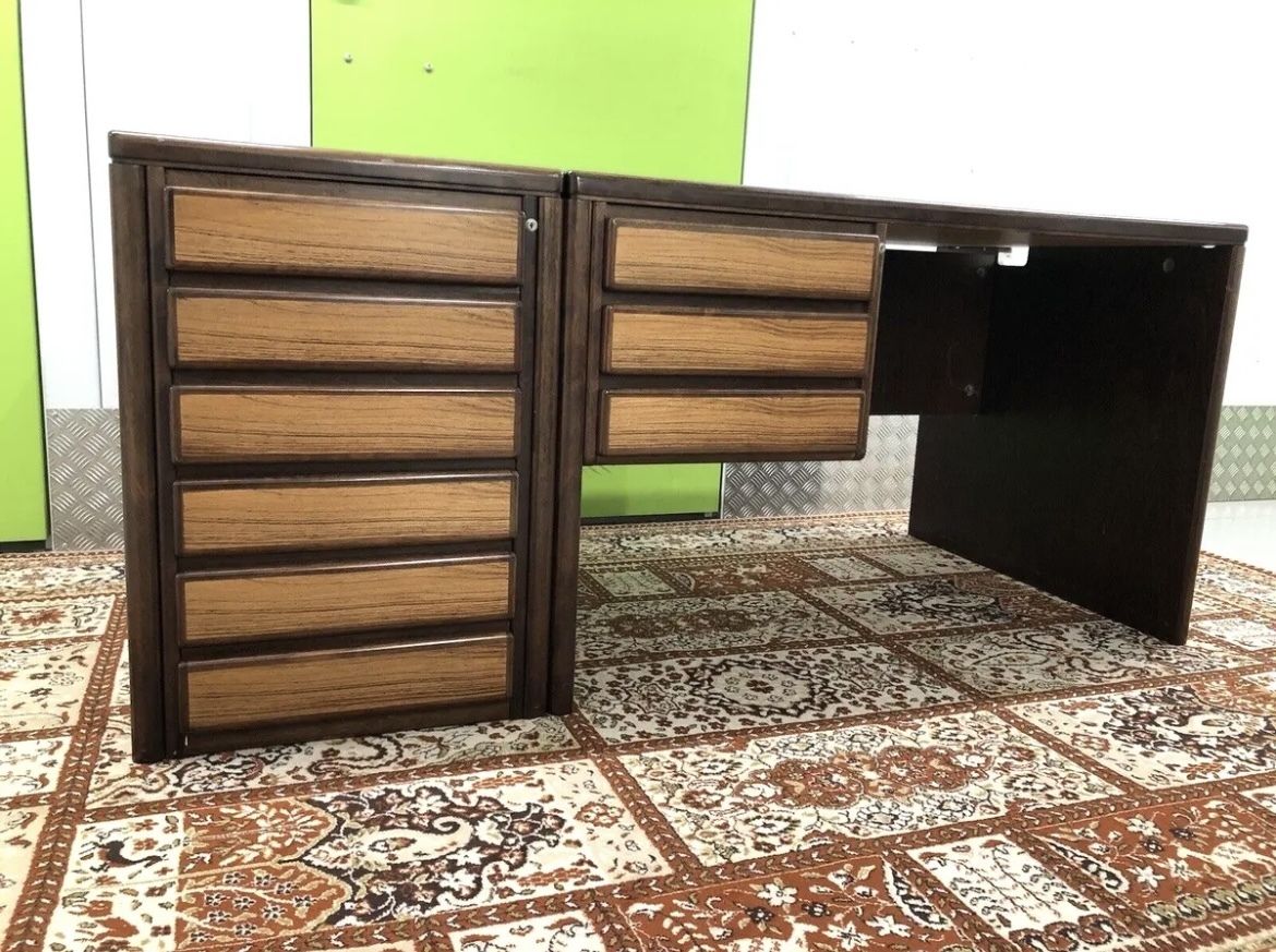 400.0 Stunning Sven Dyrlund Mid Century Executive Danish Rosewood Desk photo