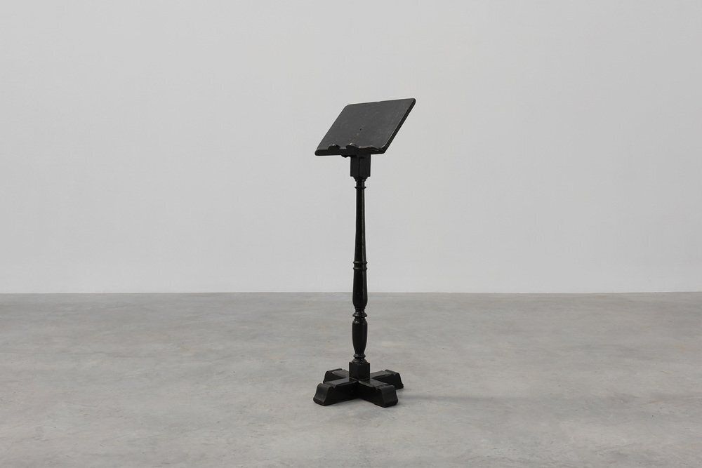 Rustic French Black Bookstand In Wood, 1850 photo vinterior