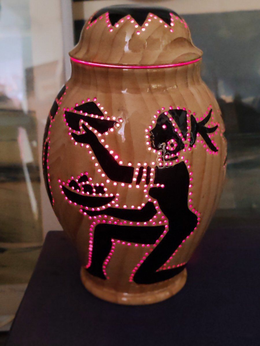 photo for sale Grandjean Jourdan Ceramic Lamp, Vallauris.