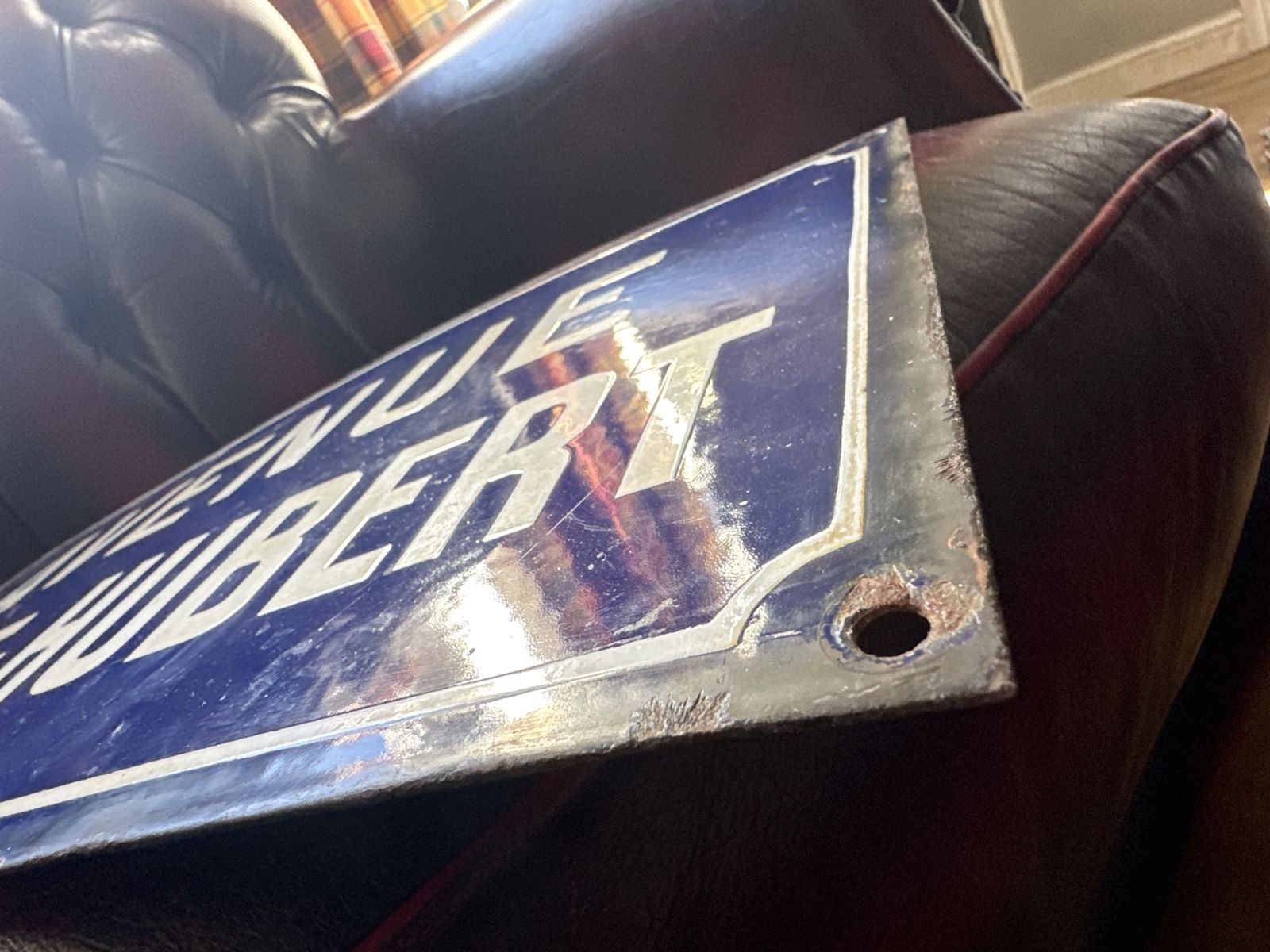 Vintage Enamel French Road Sign photo Art