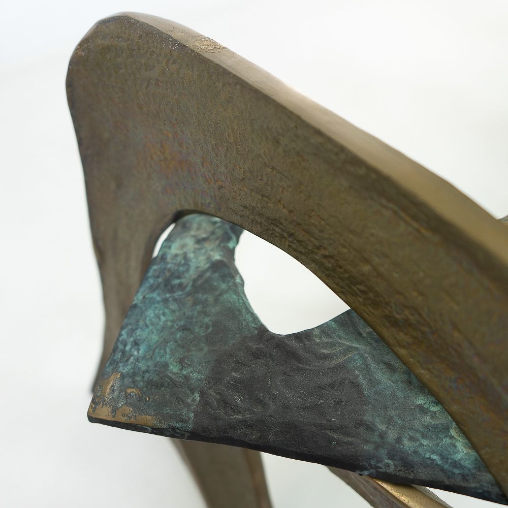Swiss Made Brutalist Glass Top Coffee Table, 1980s photo 2801.0