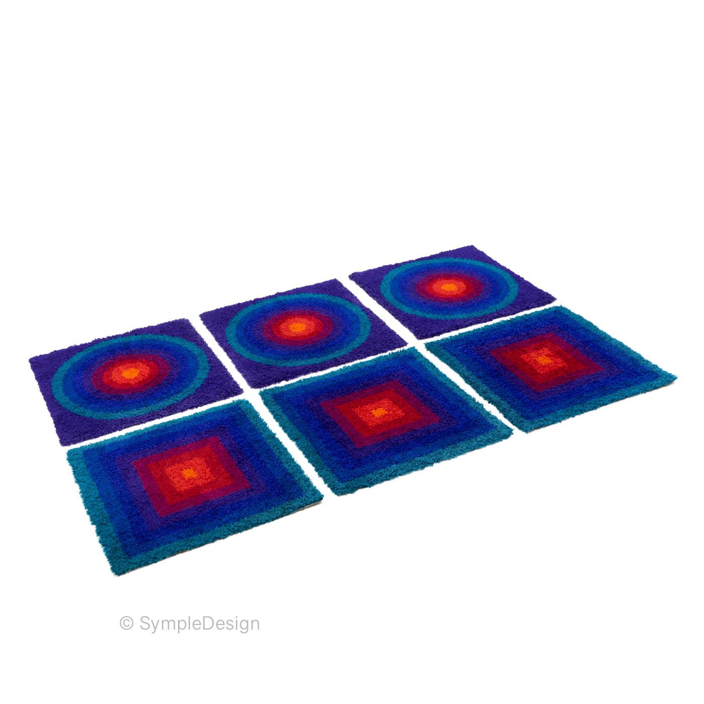 Verner Panton Rugs: Mira Carré – 1970s, Set Of Six photo furniture