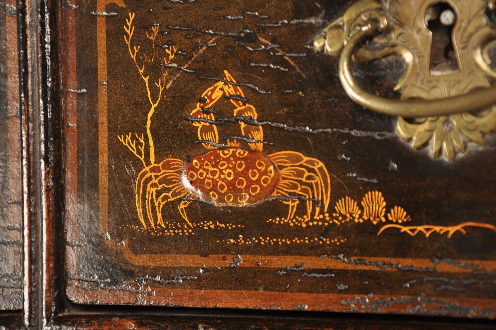 photo furniture Rare Early 18th Century Chinoiserie Japanned Chest On Stand