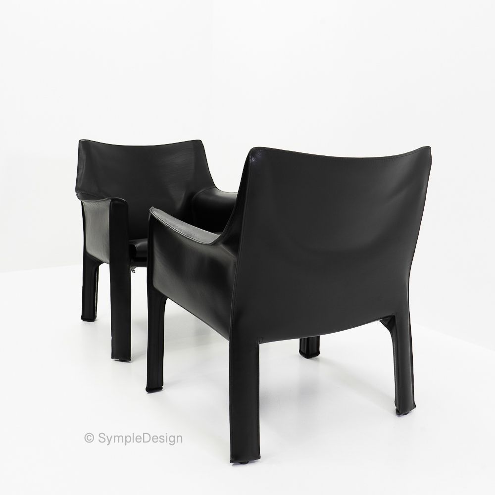Cab 414 Armchairs By Mario Bellini For Cassina, Set Of 2 photo for sale