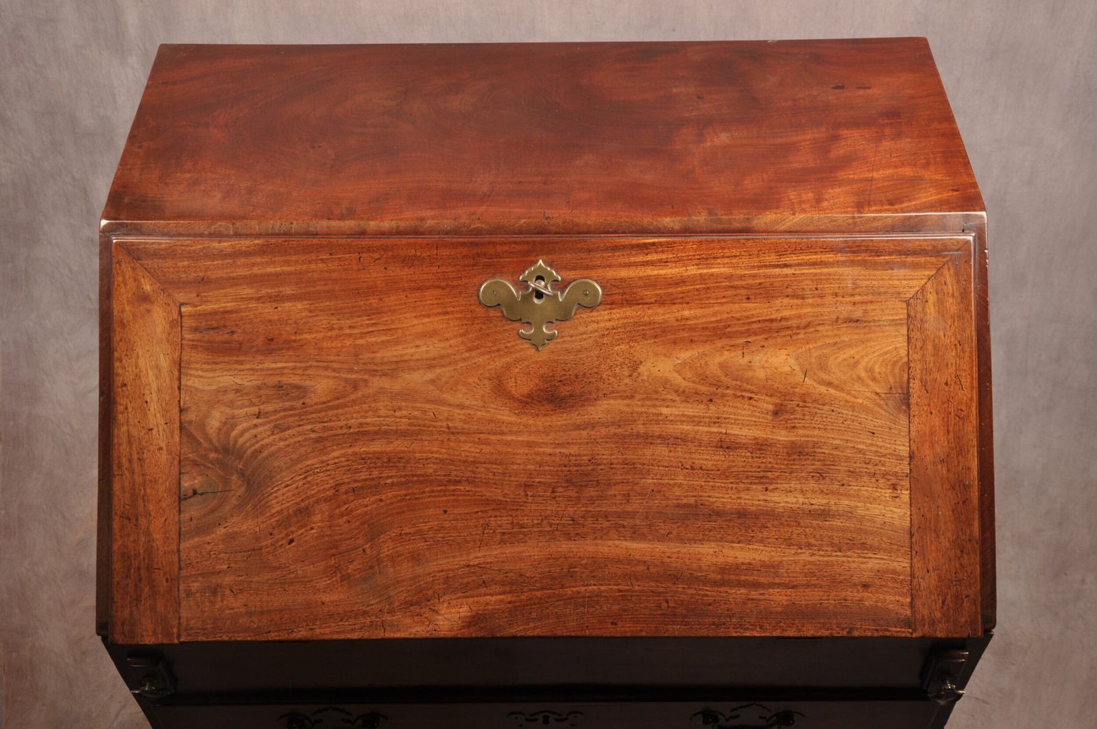 Furniture A Fine Small Early 18th Century Mahogany Bureau photo