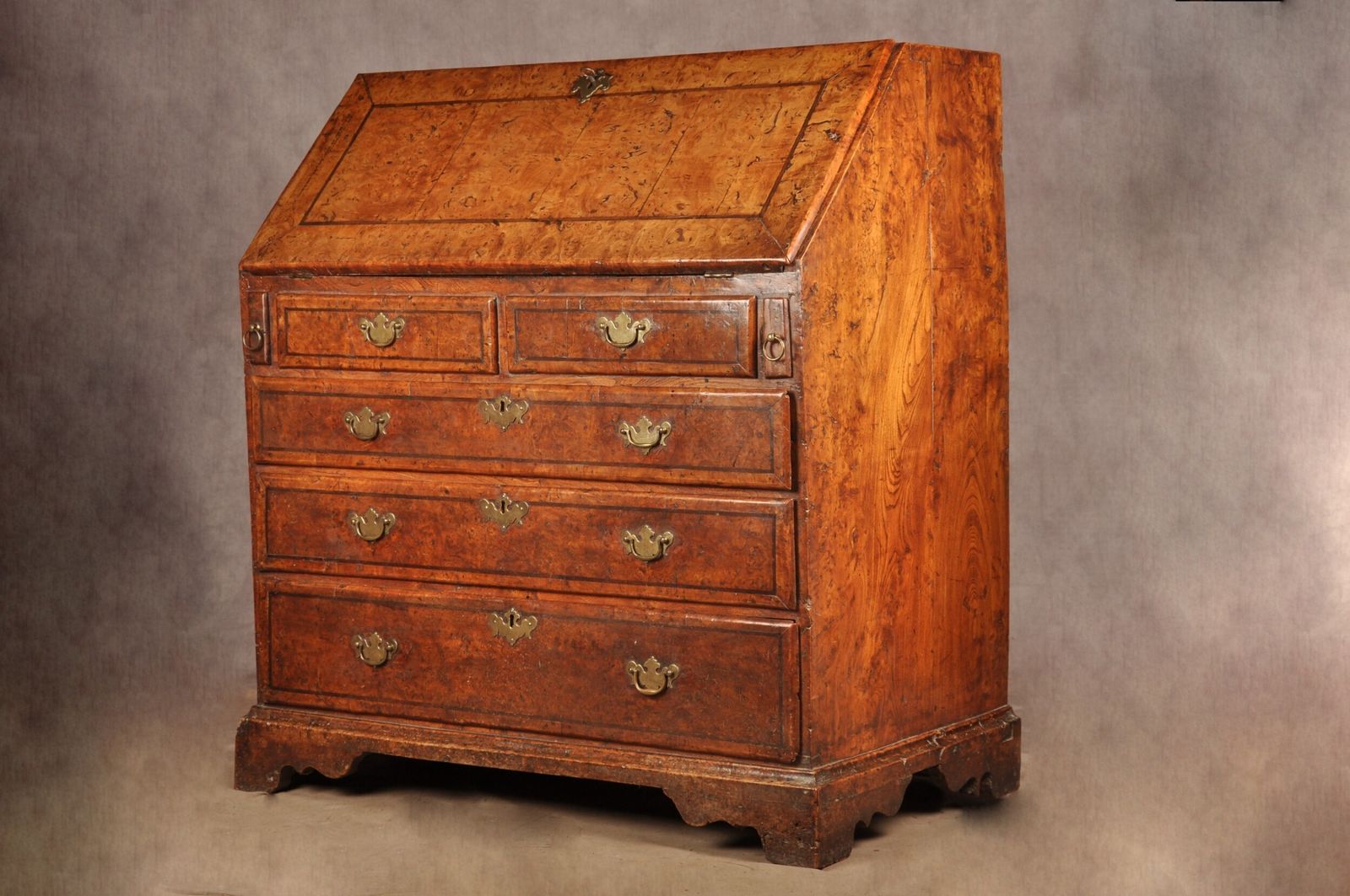 Exceptional Early 18th Century Burr Elm Bureau photo for sale