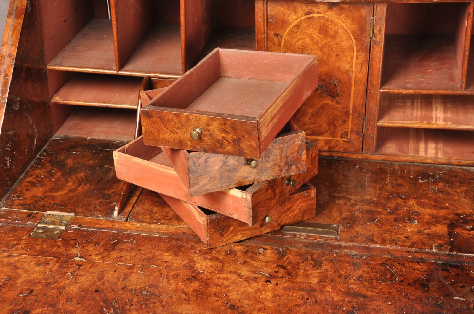 photo for sale Exceptional Early 18th Century Burr Elm Bureau