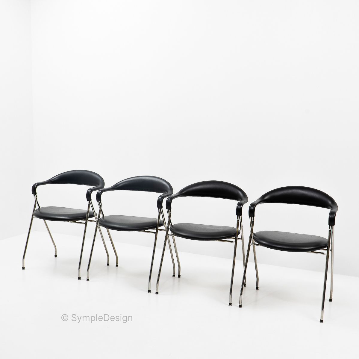 Swiss Design Classic Hans Eichenberger Saffa Chairs, Set Of Four, 1980s photo for sale