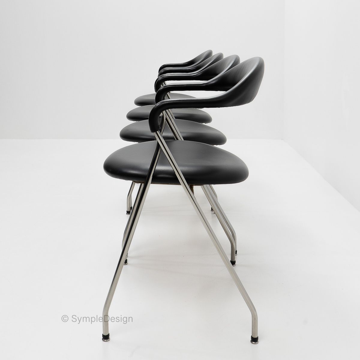 Swiss Design Classic Hans Eichenberger Saffa Chairs, Set Of Four, 1980s photo vintage
