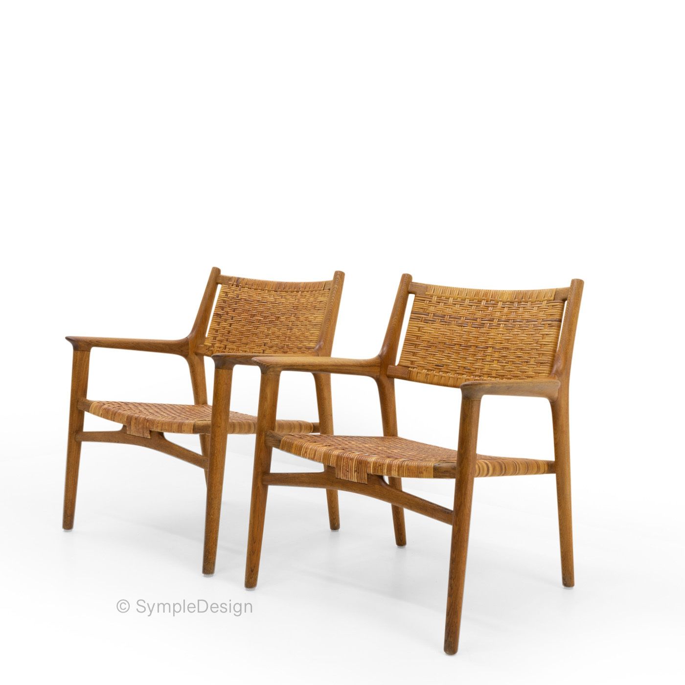Hans Wegner Jh 516 Lounge Chairs For Johannes Hansen, 1950s photo for sale