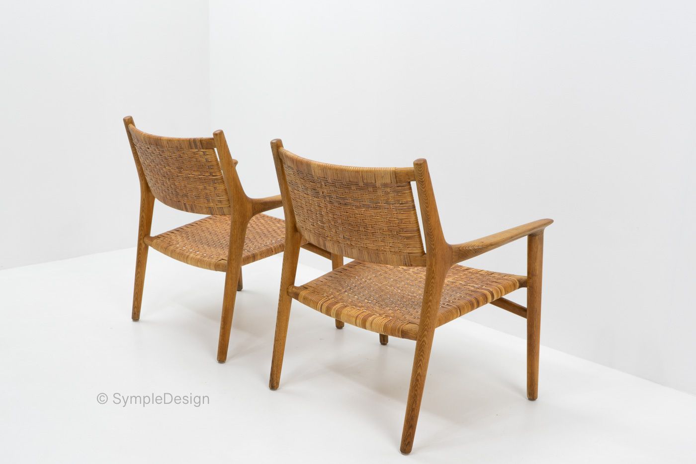 Hans Wegner Jh 516 Lounge Chairs For Johannes Hansen, 1950s photo buy
