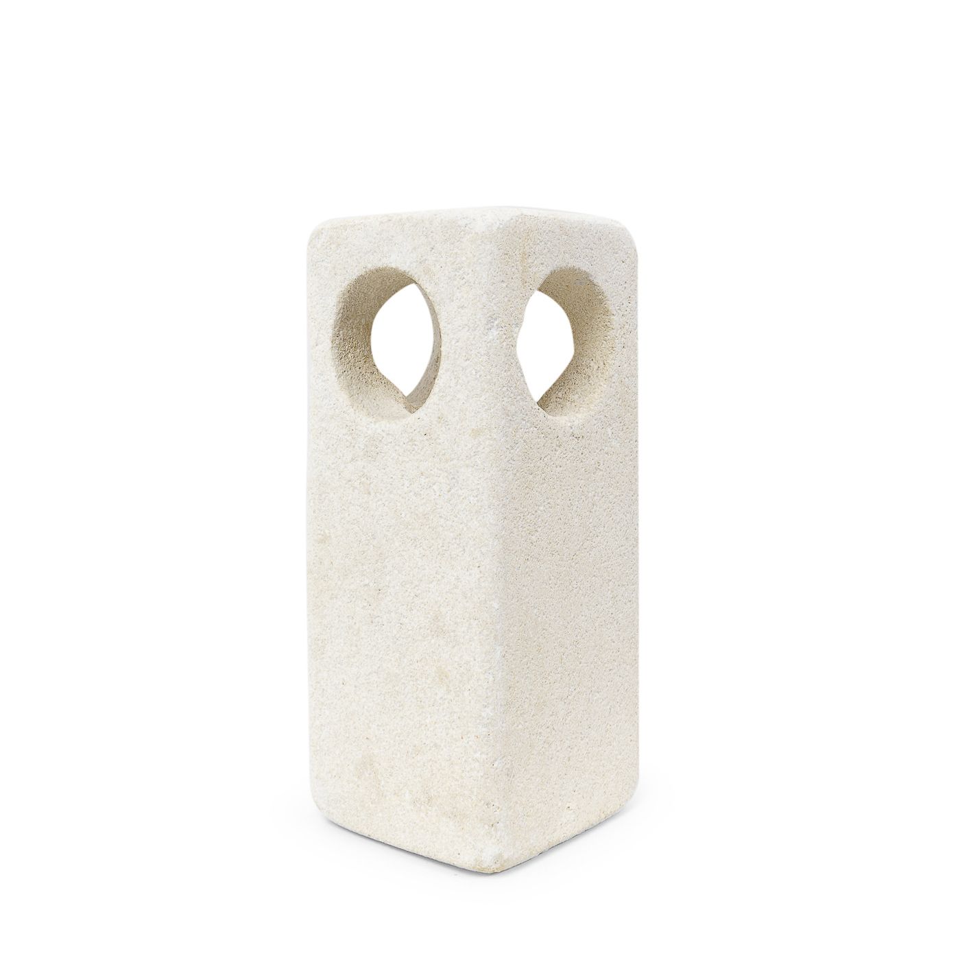 Carved Limestone Table Lamp By Albert Tormos, France 1970s
