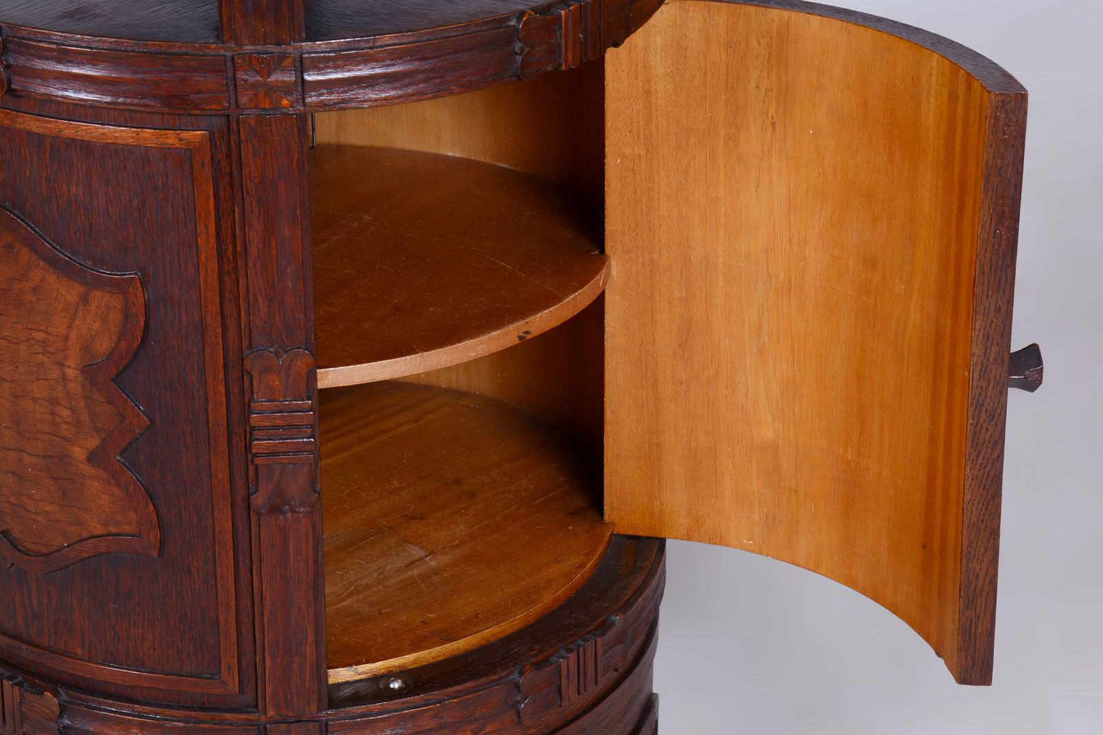 photo vinterior Pair Of Restored Cubism Bedside Tables, Oak, Walnut, Polished, Czech, 1910s