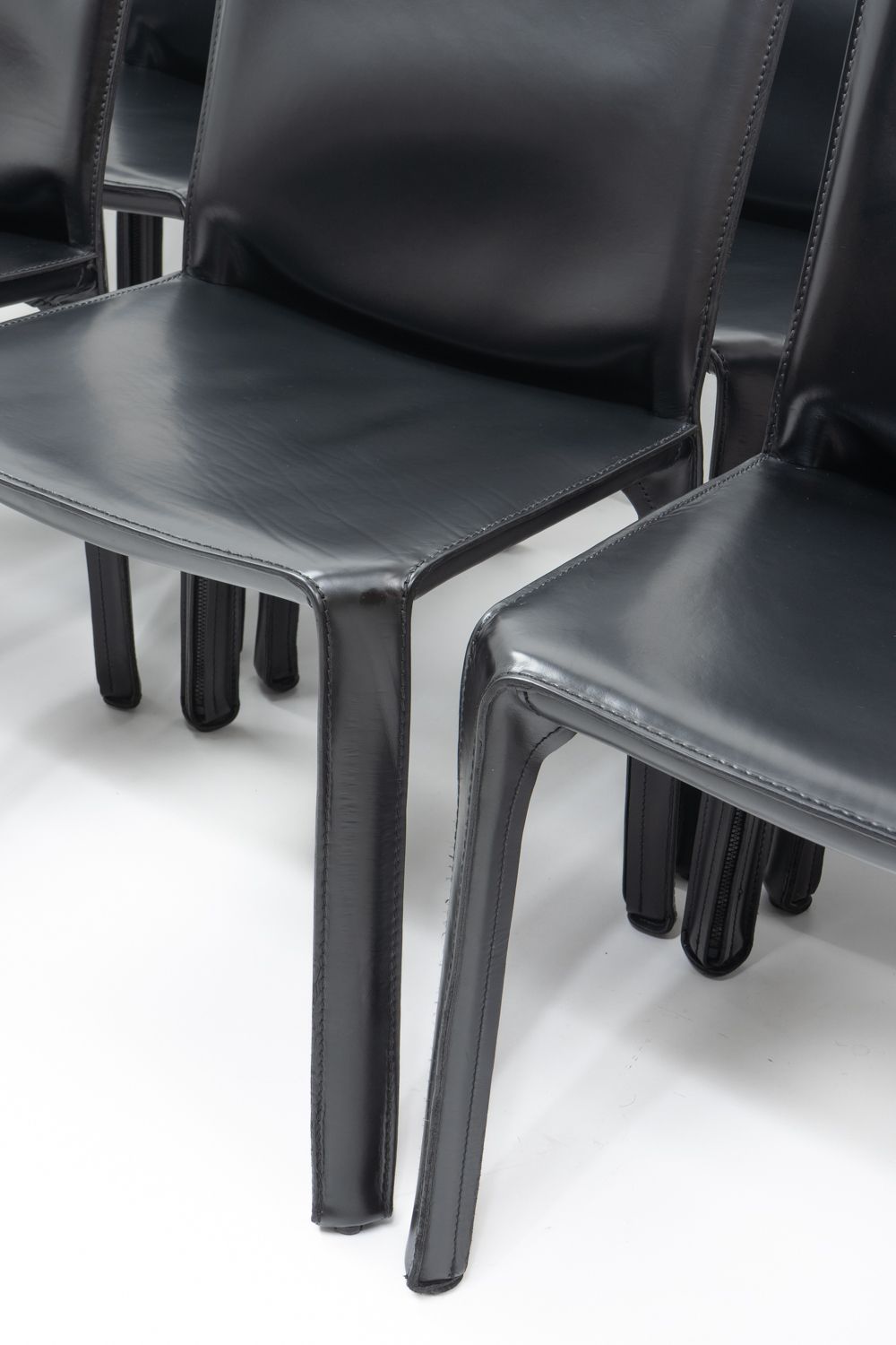 photo vinterior Mario Bellini For Cassina Cab 412, Set Of 12, 1990s