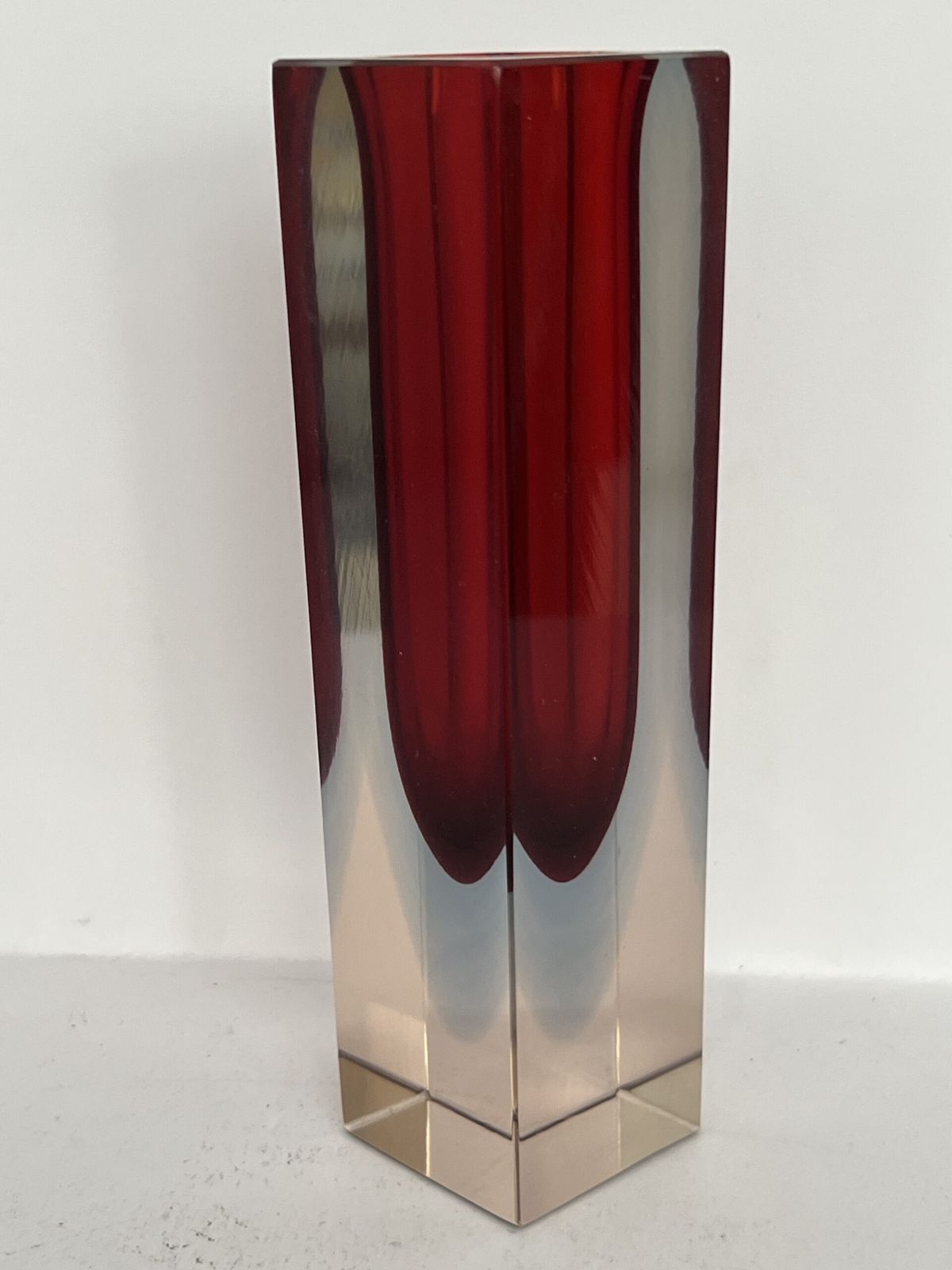 Small Murano Sommerso Block Vase, Red, Blue &Amp; Pink, 14cm X 6cm, C. 1960s–70s photo furniture