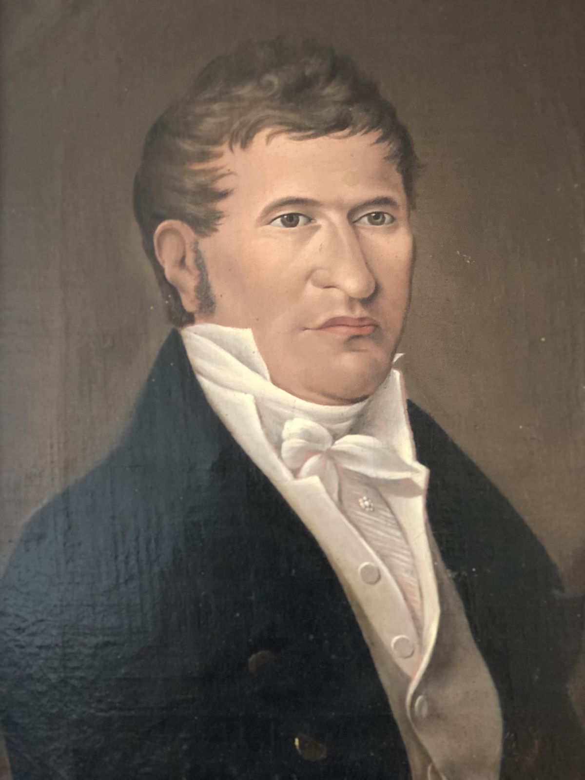 19th Century Antique Oil  Portrait Painting Of A German Gentleman photo furniture