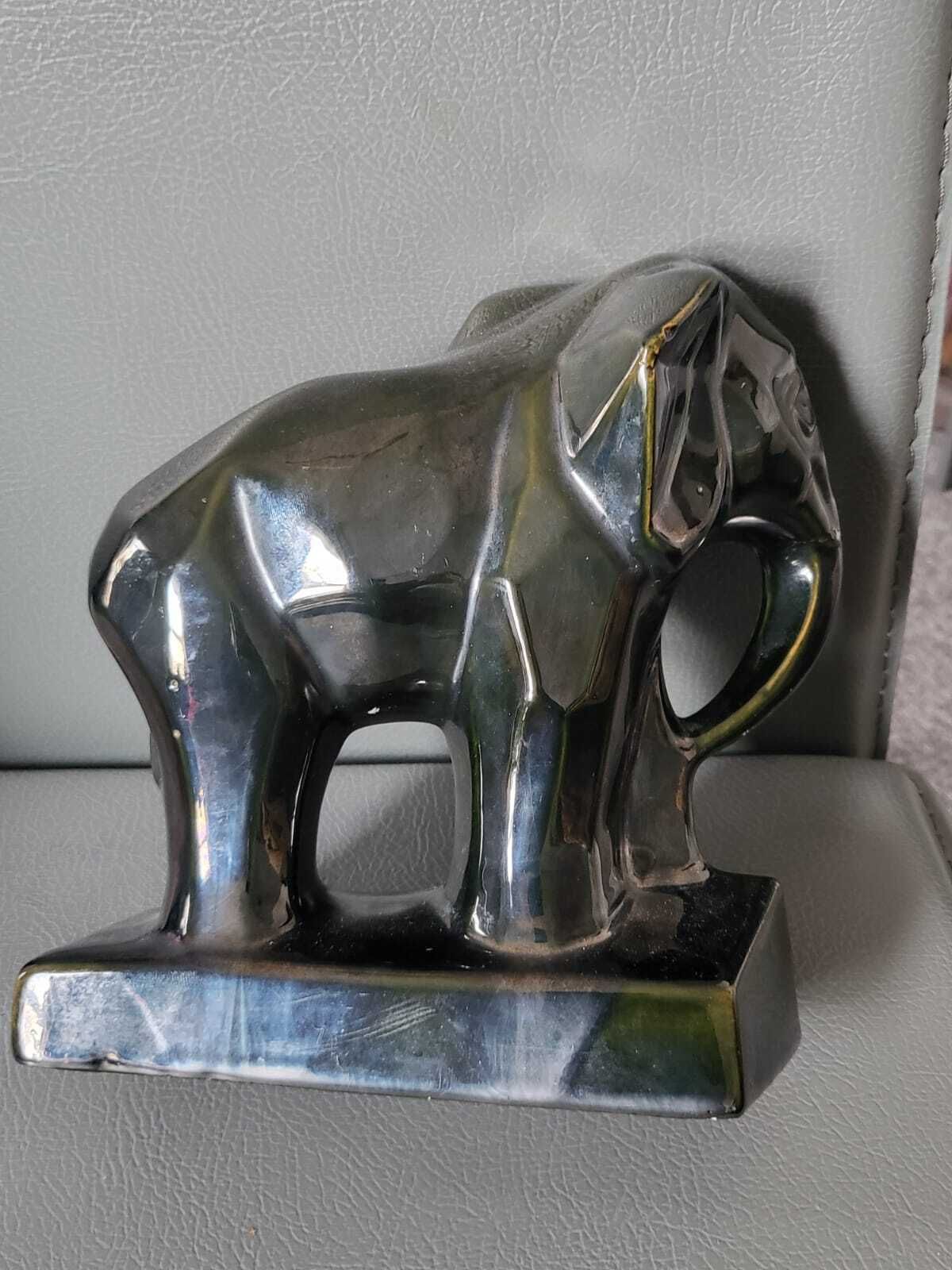 Art Deco French Cubist Lustre Elephant photo for sale