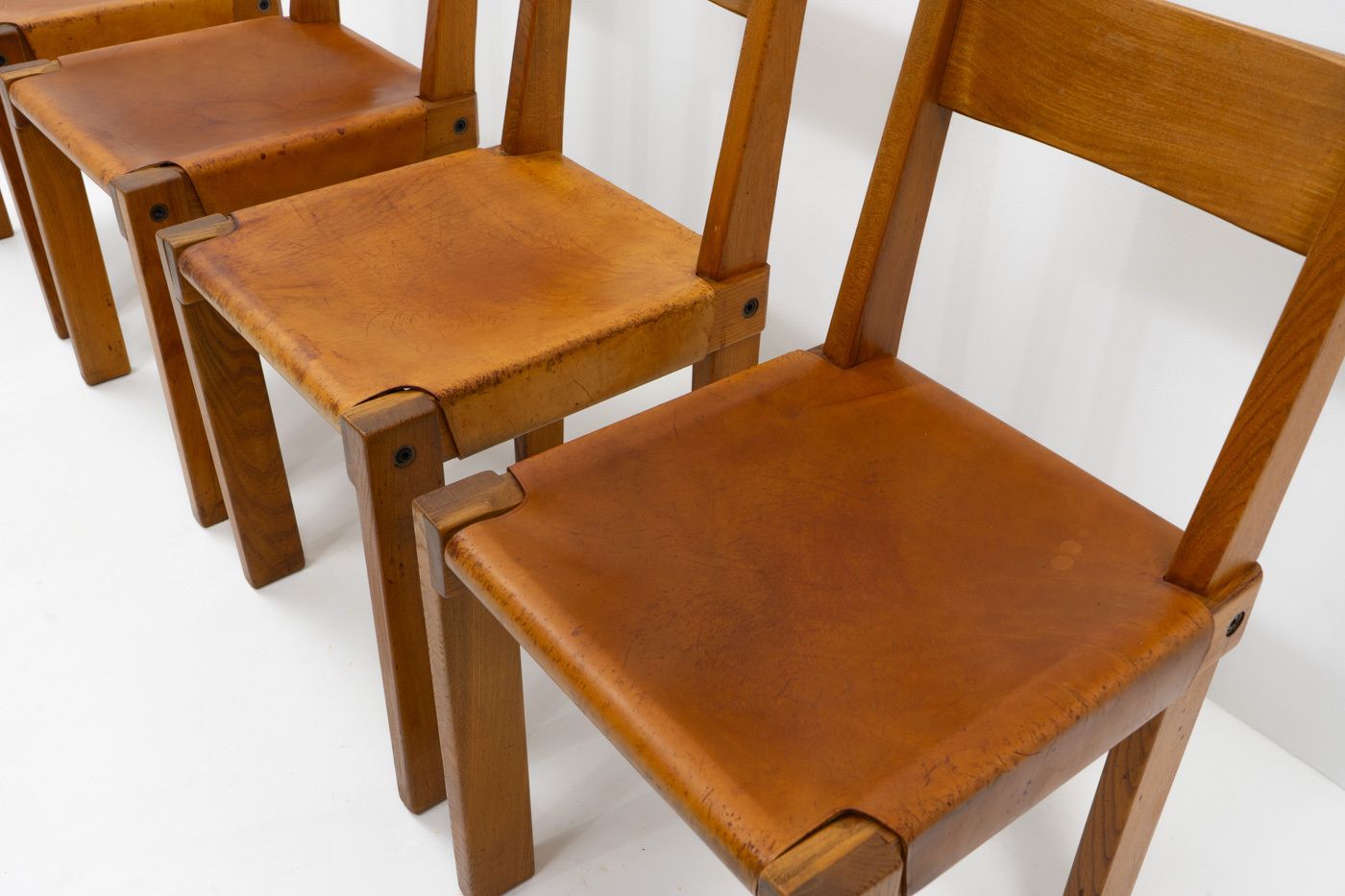 Original Pierre Chapo S24 Chairs France 1970s  Set Of 4 photo vintage