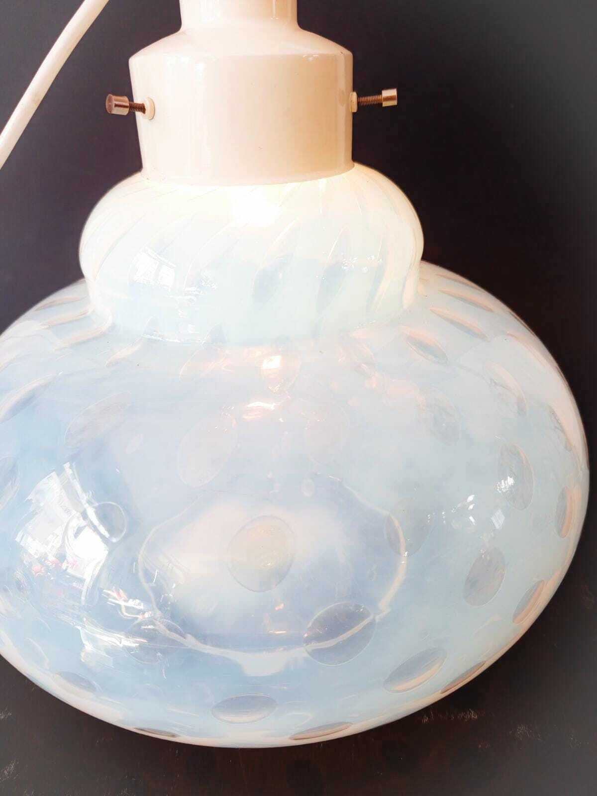 Rare Gambaro And Tagliapietra Murano Glass Table Lamp Vintage Space Age Bullicante Bubbles White Transparent photo buy