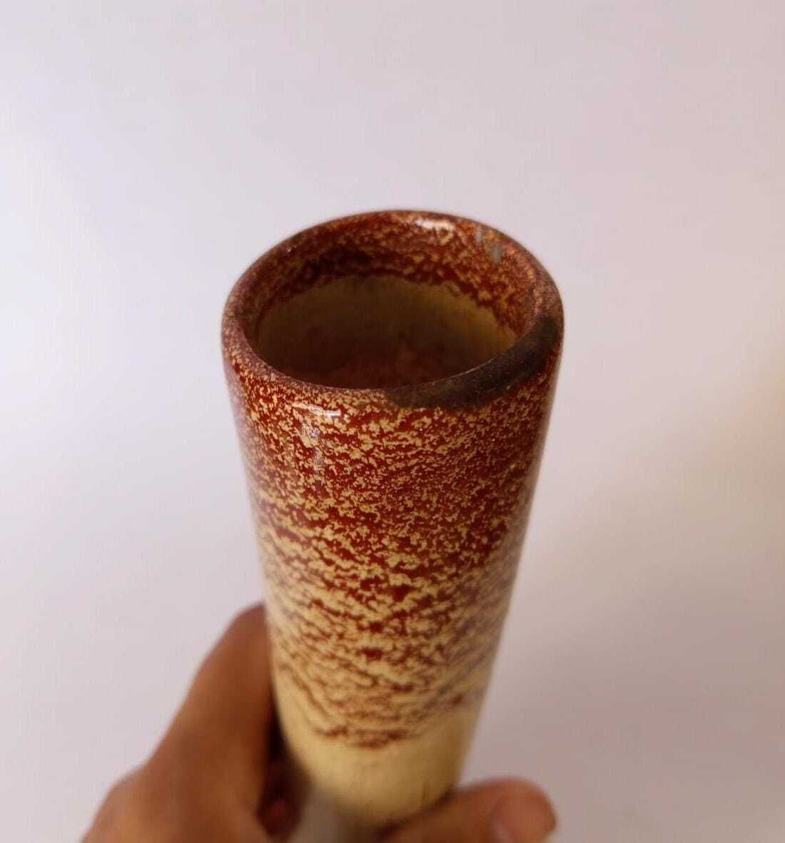 photo furniture Bertoncello Rigon Vintage Space Age Design Long Neck Ceramic Vase From The 1970s